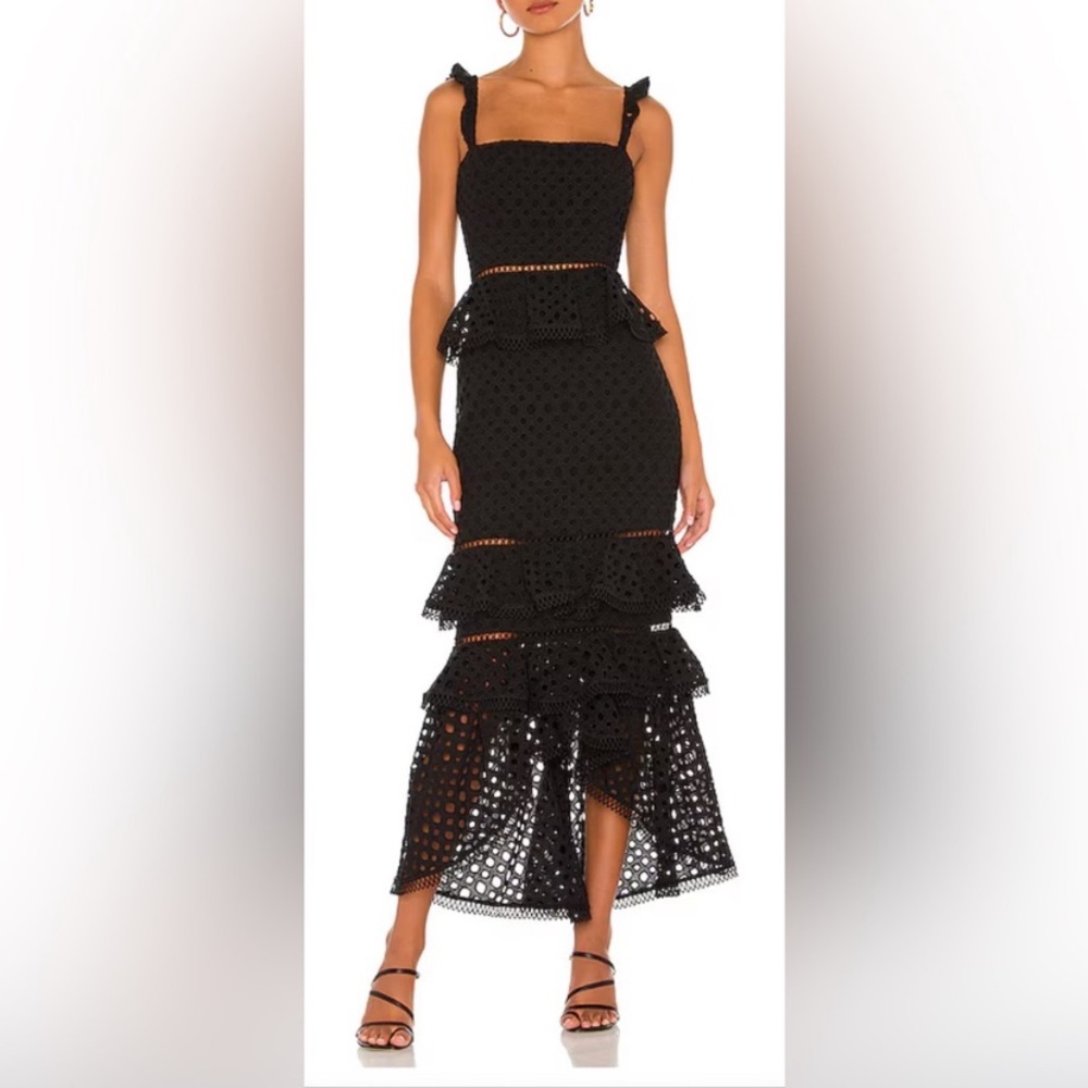 NBD Black Lace Midi Dress